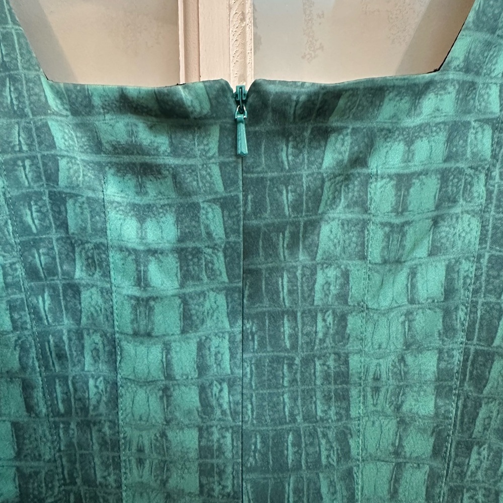 Jay Godfrey Teal Python Print Silky Smooth Fitted… - image 5